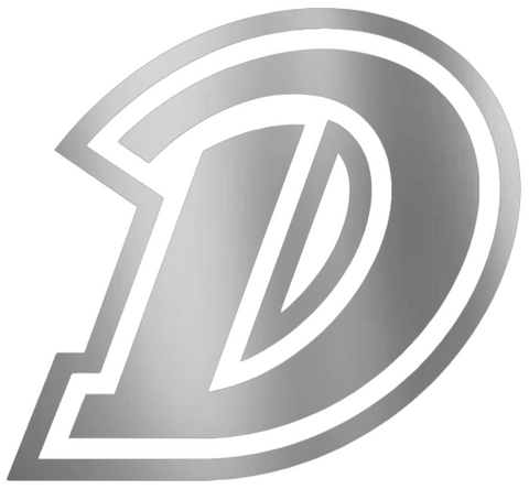 Drake Bulldogs SILVER CHROME MIRROR Team Logo Premium DieCut Vinyl Decal PICK SIZE