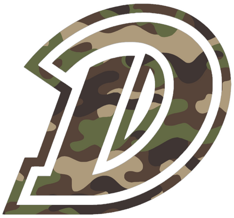 Drake Bulldogs Woodland Camo Camouflage Team Logo Premium DieCut Vinyl Decal PICK SIZE
