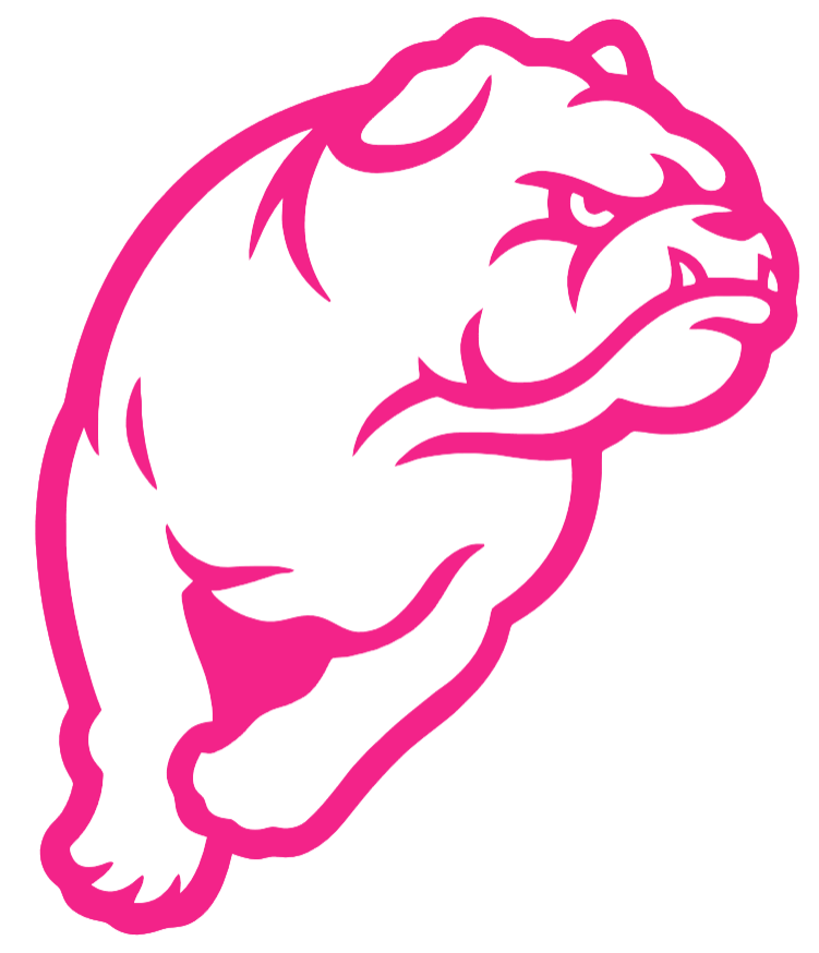 Drake Bulldogs Hot Pink Mascot Logo Premium DieCut Vinyl Decal PICK SIZE
