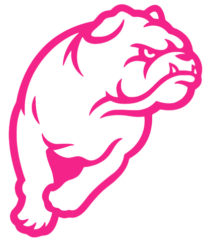 Drake Bulldogs Hot Pink Mascot Logo Premium DieCut Vinyl Decal PICK SIZE