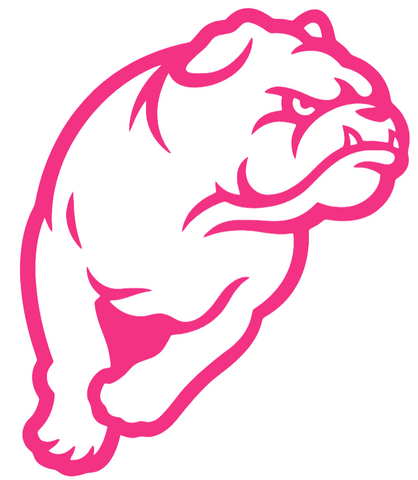Drake Bulldogs HOT PINK Mascot Logo Premium DieCut Vinyl Decal PICK SIZE