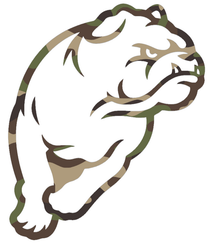 Drake Bulldogs Woodland Camo Camouflage Mascot Logo Premium DieCut Vinyl Decal PICK SIZE