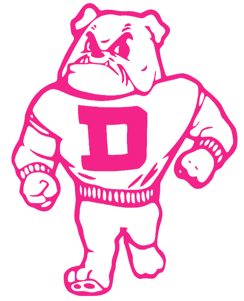 Drake Bulldogs Hot Pink Retro Throwback Premium DieCut Vinyl Decal PICK SIZE