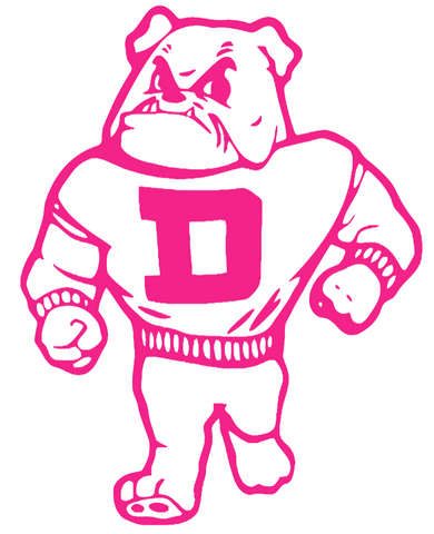 Drake Bulldogs Hot Pink Retro Throwback Premium DieCut Vinyl Decal PICK SIZE