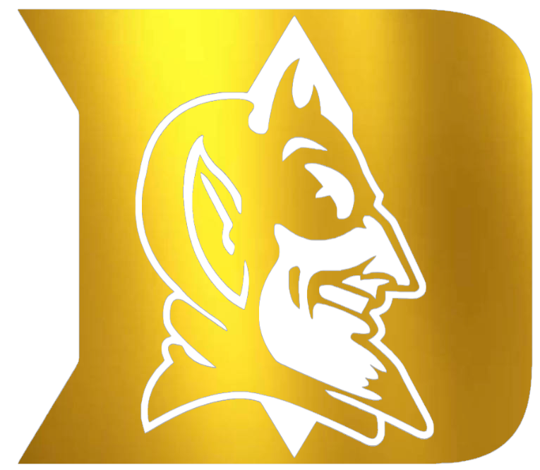 Duke Blue Devils GOLD CHROME MIRROR Alternate Logo Premium DieCut Vinyl Decal PICK SIZE