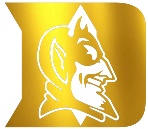 Duke Blue Devils GOLD CHROME MIRROR Alternate Logo Premium DieCut Vinyl Decal PICK SIZE