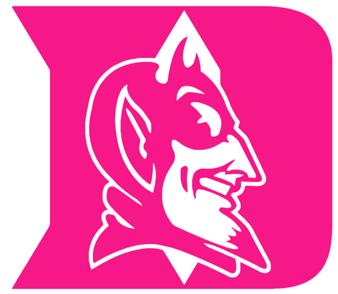 Duke Blue Devils Hot Pink Alternate Logo Premium DieCut Vinyl Decal PICK SIZE