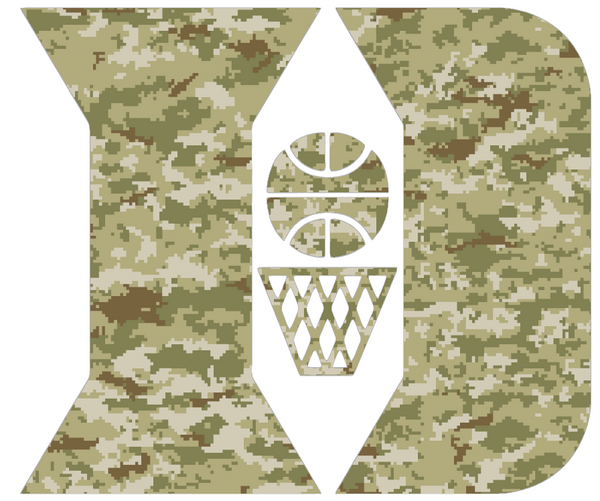 Duke Blue Devils Basketball Logo Salute to Service Camouflage Camo Vinyl Decal PICK SIZE