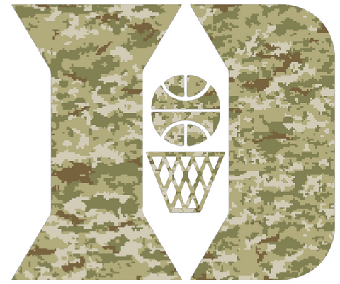 Duke Blue Devils Basketball Logo Salute to Service Camouflage Camo Vinyl Decal PICK SIZE