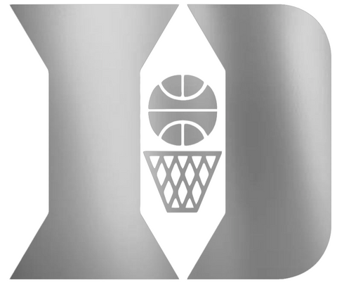 Duke Blue Devils SILVER CHROME MIRROR Basketball Logo Premium DieCut Vinyl Decal PICK SIZE
