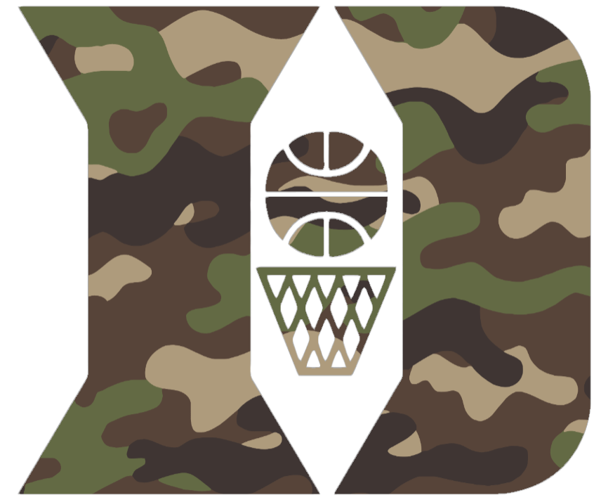 Duke Blue Devils Woodland Camo Camouflage Basketball Logo Premium DieCut Vinyl Decal PICK SIZE