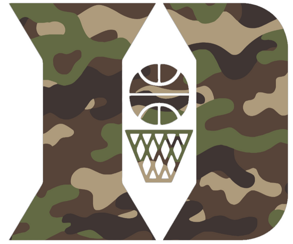 Duke Blue Devils Woodland Camo Camouflage Basketball Logo Premium DieCut Vinyl Decal PICK SIZE