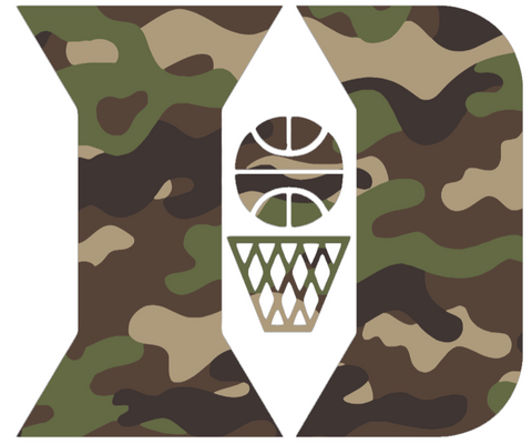 Duke Blue Devils Woodland Camo Camouflage Basketball Logo Premium DieCut Vinyl Decal PICK SIZE