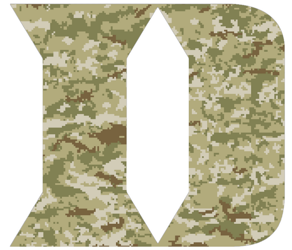 Duke Blue Devils Team Logo Salute to Service Camouflage Camo Vinyl Decal PICK SIZE