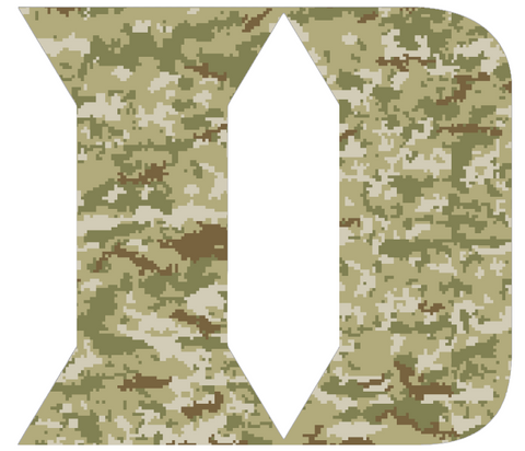 Duke Blue Devils Team Logo Salute to Service Camouflage Camo Vinyl Decal PICK SIZE