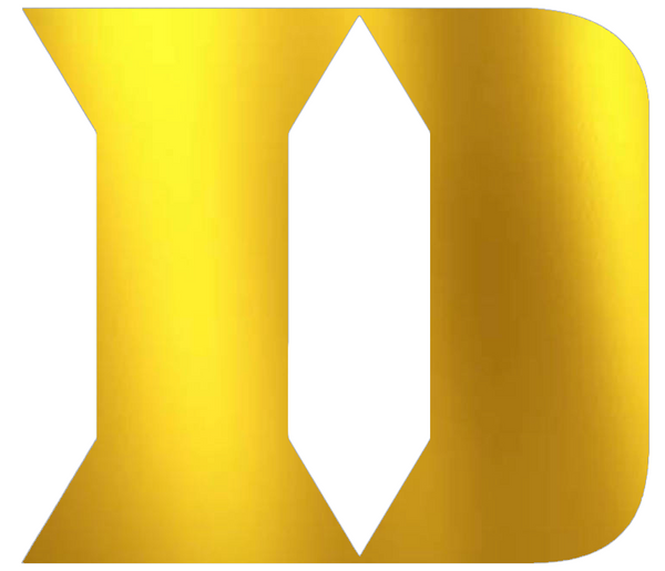 Duke Blue Devils GOLD CHROME MIRROR Team Logo Premium DieCut Vinyl Decal PICK SIZE