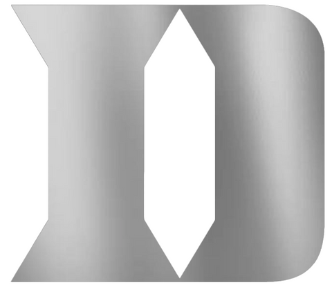 Duke Blue Devils SILVER CHROME MIRROR Team Logo Premium DieCut Vinyl Decal PICK SIZE