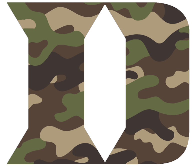 Duke Blue Devils Woodland Camo Camouflage Team Logo Premium DieCut Vinyl Decal PICK SIZE