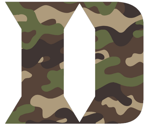 Duke Blue Devils Woodland Camo Camouflage Team Logo Premium DieCut Vinyl Decal PICK SIZE