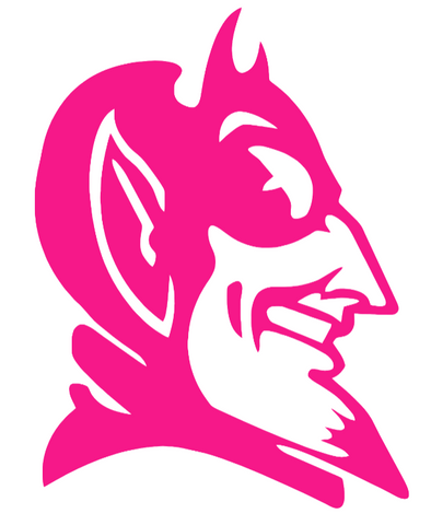 Duke Blue Devils Hot Pink Mascot Logo Premium DieCut Vinyl Decal PICK SIZE