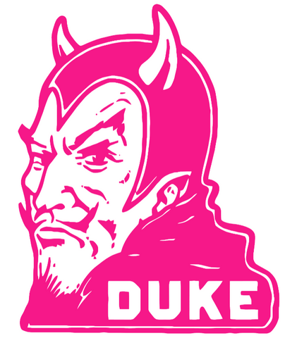 Duke Blue Devils Hot Pink Retro Throwback Logo Premium DieCut Vinyl Decal PICK SIZE