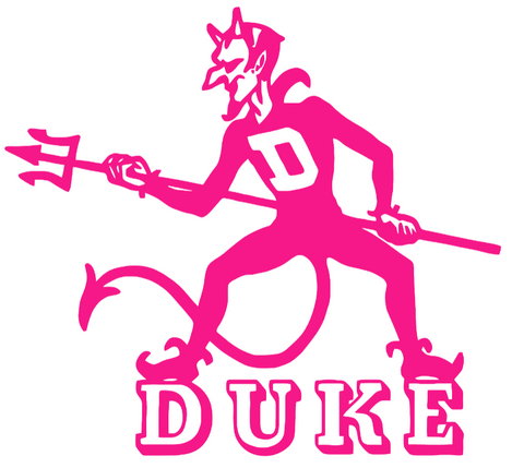 Duke Blue Devils Hot Pink Retro Throwback Logo Premium DieCut Vinyl Decal PICK SIZE