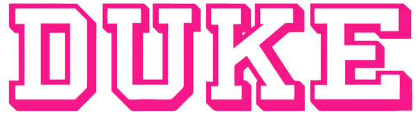 Duke Blue Devils Hot Pink Team Name Logo Premium DieCut Vinyl Decal PICK SIZE