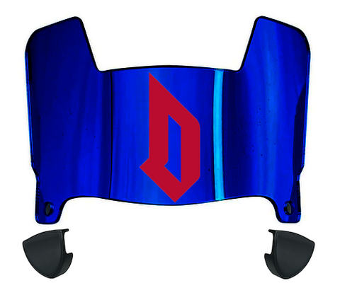 Duquesne Dukes Mini Football Helmet Visor Shield w/ Clips - PICK VISOR & LOGO COLOR