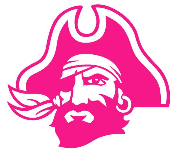 East Carolina Pirates Hot Pink Alternate Team Logo Premium DieCut Vinyl Decal PICK SIZE