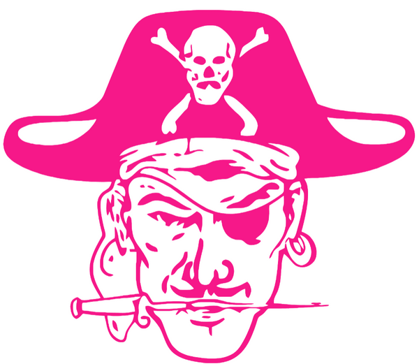 East Carolina Pirates Hot Pink Retro Throwback Logo Premium DieCut Vinyl Decal PICK SIZE
