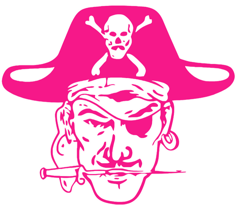East Carolina Pirates Hot Pink Retro Throwback Logo Premium DieCut Vinyl Decal PICK SIZE