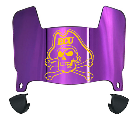 East Carolina Pirates Mini Football Helmet Visor Shield w/ Clips - PICK VISOR & LOGO COLOR