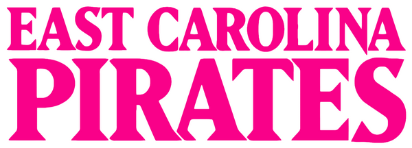 East Carolina Pirates Hot Pink Team Name Logo Premium DieCut Vinyl Decal PICK SIZE