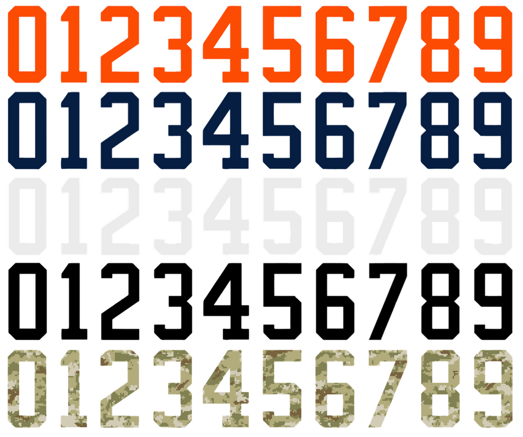 Edmonton Oilers Helmet Jersey Style Vinyl Number Decal Sheet Set of 50 #0-9 - Pick Color & Size