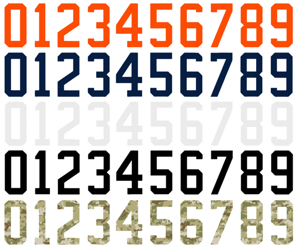 Edmonton Oilers Helmet Jersey Style Vinyl Number Decal Sheet Set of 50 #0-9 - Pick Color & Size