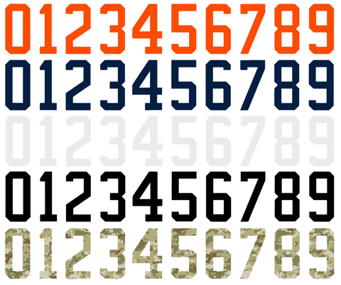 Edmonton Oilers Helmet Jersey Style Vinyl Number Decal Sheet Set of 50 #0-9 - Pick Color & Size