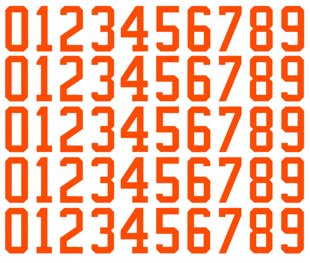 Edmonton Oilers Helmet Jersey Style Vinyl Number Decal Sheet Set of 50 #0-9 - Pick Color & Size