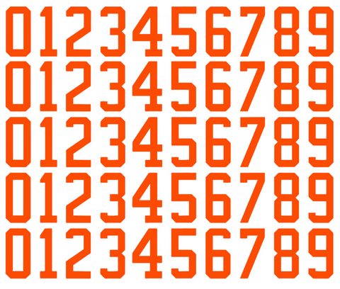 Edmonton Oilers Helmet Jersey Style Vinyl Number Decal Sheet Set of 50 #0-9 - Pick Color & Size