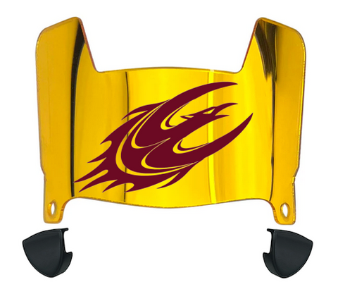 Elon Phoenix Mini Football Helmet Visor Shield w/ Clips - PICK VISOR & LOGO COLOR
