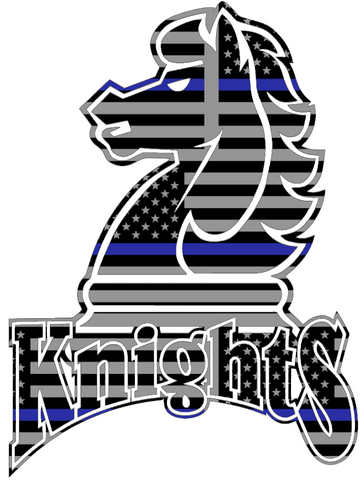 Fairleigh Dickinson Knights Alternate Logo Thin Blue Line American Flag Premium DieCut Vinyl Decal PICK SIZE