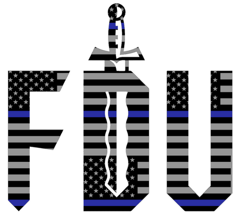 Fairleigh Dickinson Knights Team Logo Thin Blue Line American Flag Premium DieCut Vinyl Decal PICK SIZE