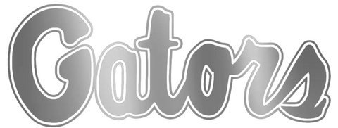 Florida Gators SILVER CHROME MIRROR Script Logo Premium DieCut Vinyl Decal PICK SIZE