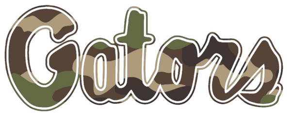 Florida Gators Woodland Camo Camouflage Script Logo Premium DieCut Vinyl Decal PICK SIZE