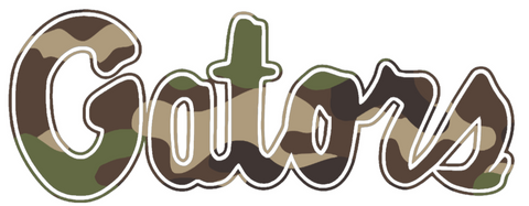 Florida Gators Woodland Camo Camouflage Script Logo Premium DieCut Vinyl Decal PICK SIZE