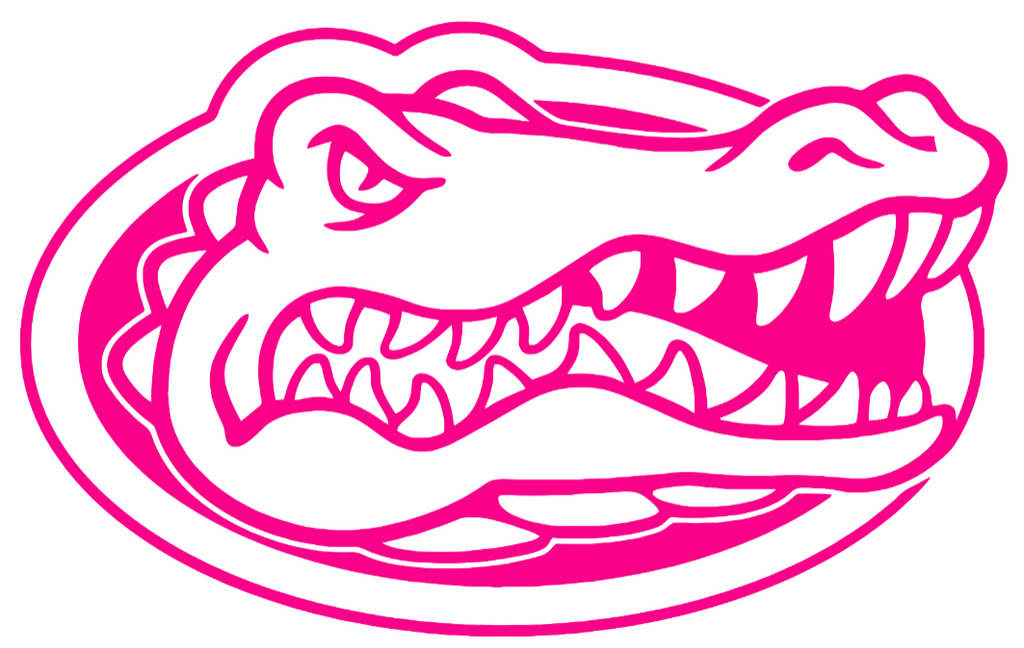 Florida Gators Hot Pink Team Logo Premium DieCut Vinyl Decal PICK SIZE