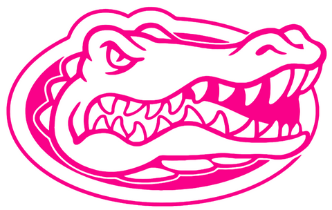 Florida Gators Hot Pink Team Logo Premium DieCut Vinyl Decal PICK SIZE