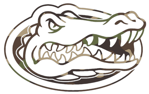 Florida Gators Woodland Camo Camouflage Team Logo Premium DieCut Vinyl Decal PICK SIZE