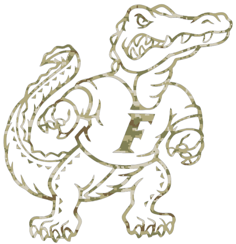 Florida Gators Mascot Logo Salute to Service Camouflage Camo Vinyl Decal PICK SIZE