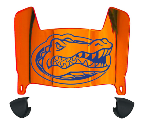 Florida Gators Mini Football Helmet Visor Shield w/ Clips - PICK VISOR & LOGO COLOR
