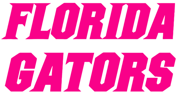 Florida Gators Hot Pink Team Name Logo Premium DieCut Vinyl Decal PICK SIZE